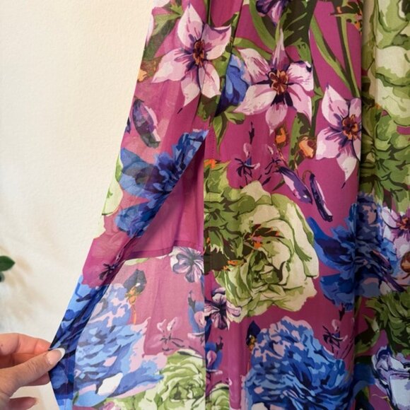 ChicMe Vibrant Floral Maxi Dress in Purple, Pink, and Blue - Picture 4 of 6